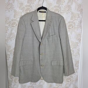 VINTAGE BROOKS BROTHERS WOOL/SILK BLEND PLAID "JOSHUA" BLAZER sz 42 REG PREPPY